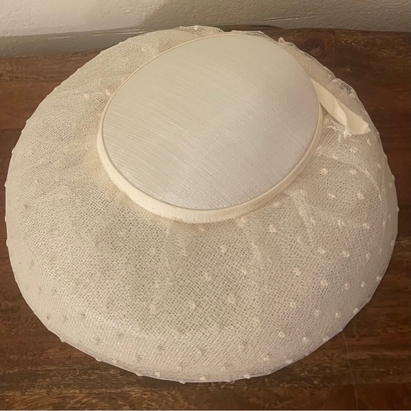 Accessories - True Vintage Ivory Fascinator Hat 1950s–1960s Sinamay Millinery Base